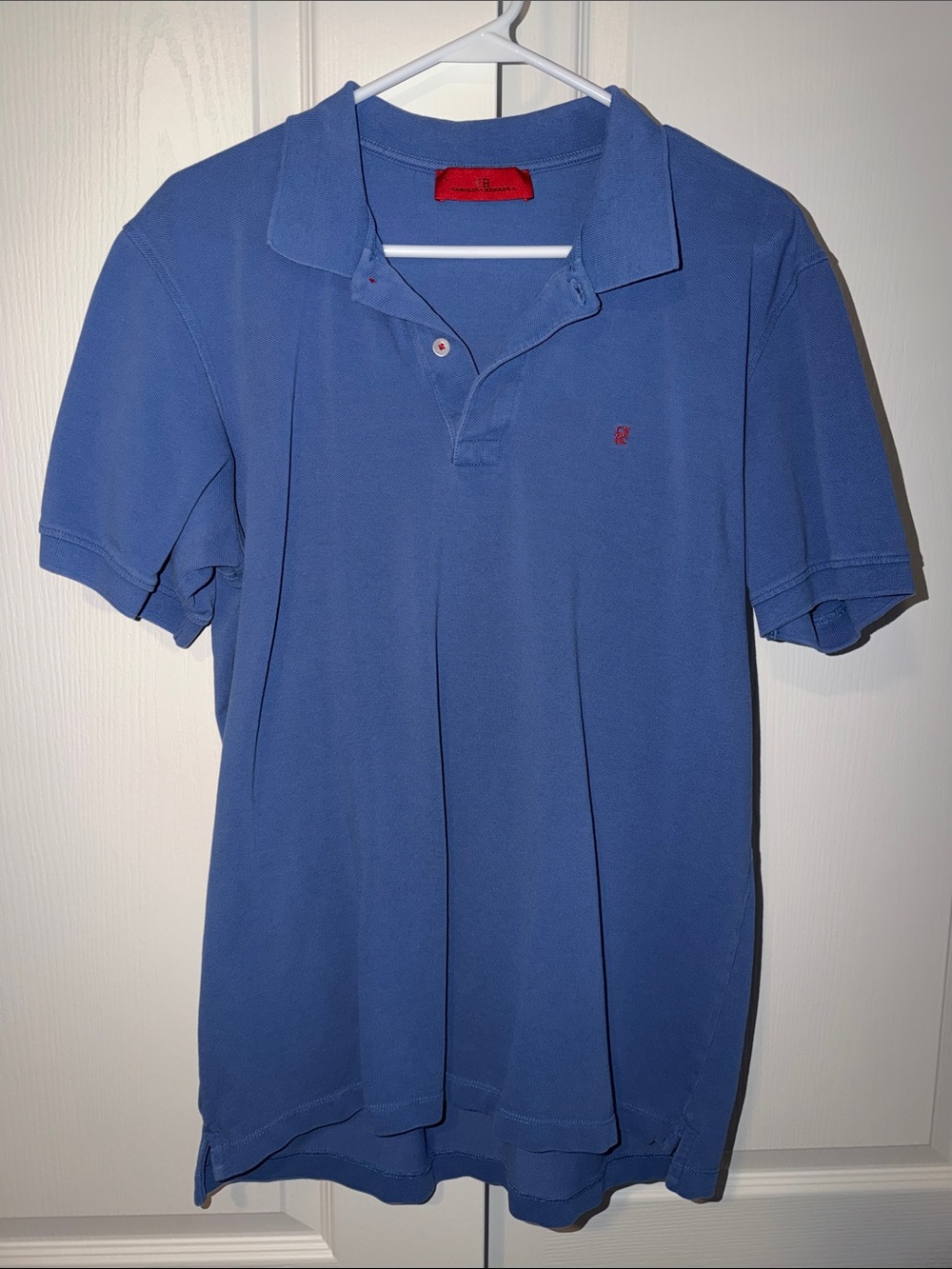 Carolina Herrera Blue Polo with Red Logo